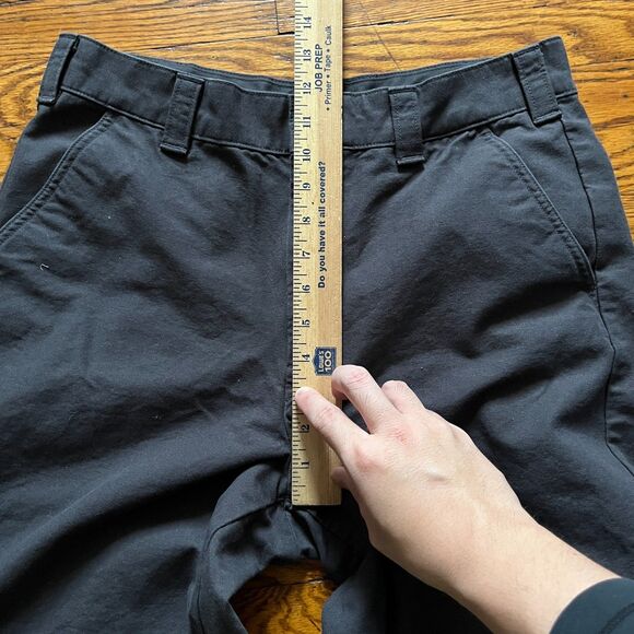 Uniqlo U Wide Straight Leg Trousers Pants Men's 32 Black Cotton Chinos Casual - Picture 6 of 9